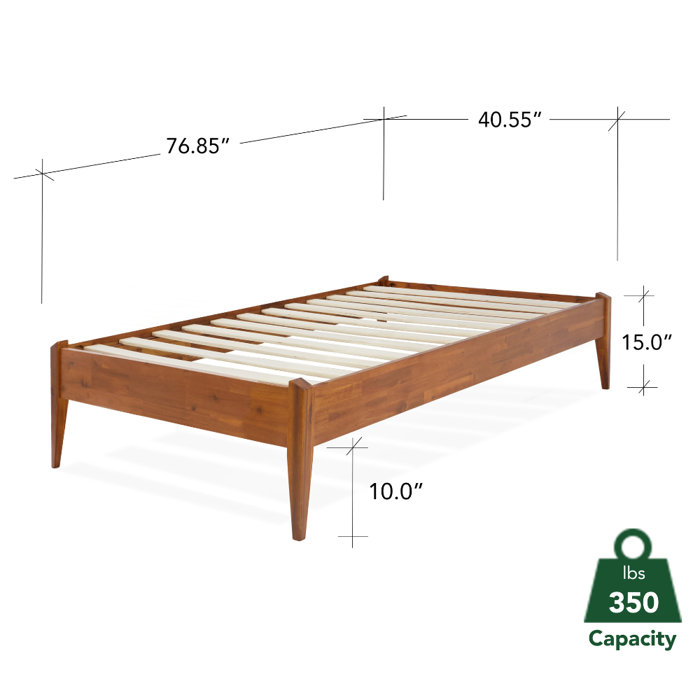 Ebern Designs Dinkee Solid Wood Platform Bed without Headboard, Mid